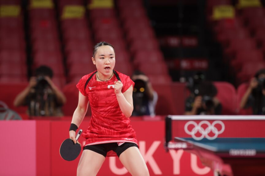 女子シングルス準々決勝に出場した伊藤美誠【ITTF】